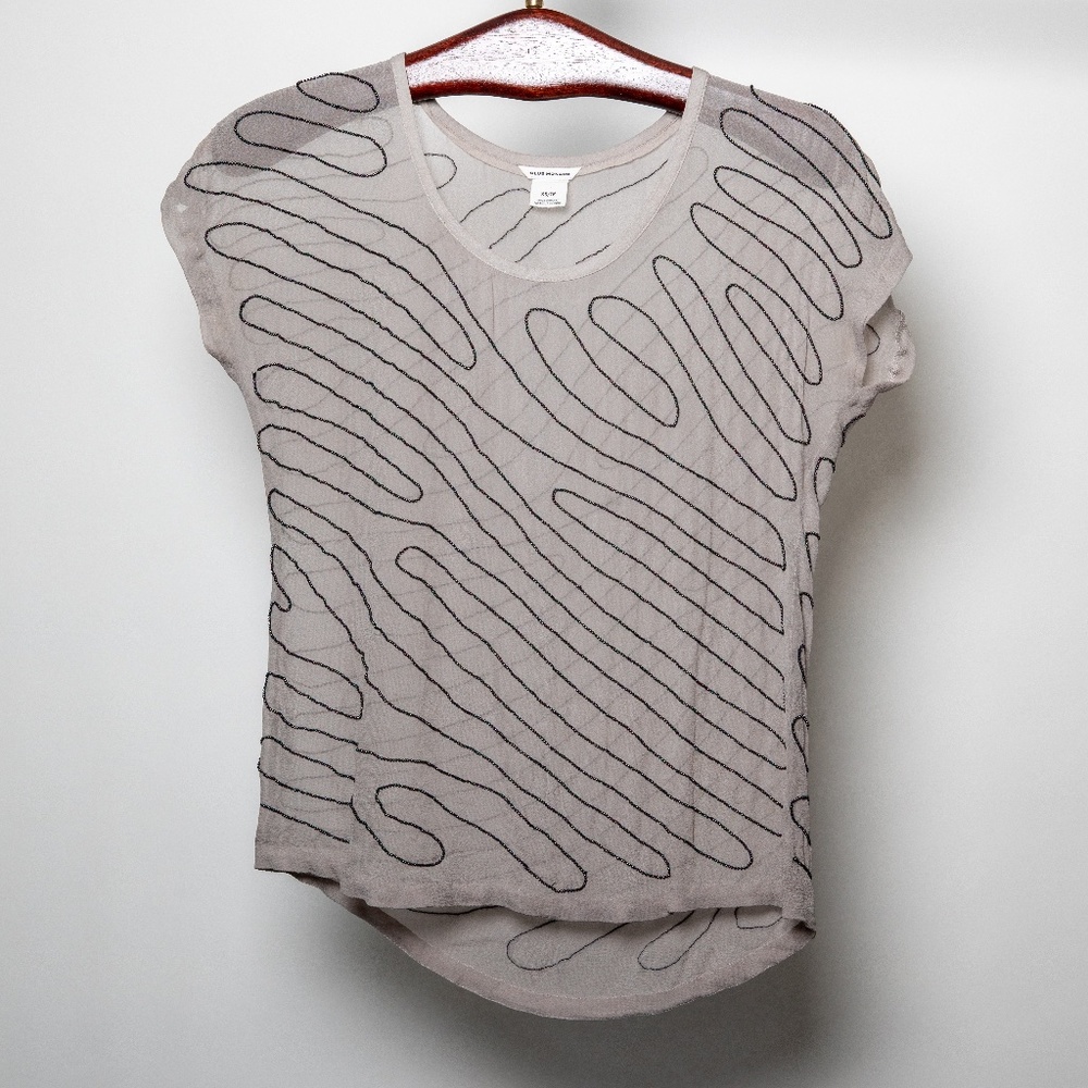 Club Monaco Light Purple Sheer Beaded Top